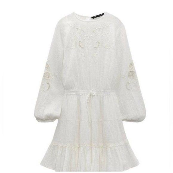 NWT Zara Cream Mini Dress - Picture 3 of 7